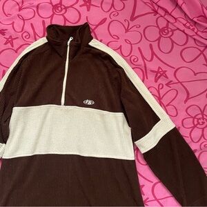 Vintage 90’s brown interstate corduroy half zip